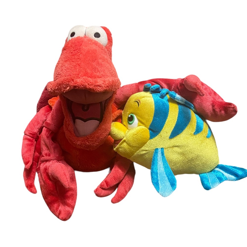 Disney Store Exclusive Weighted Plush stuffed toy SEBASTIAN CRAB 13" Flounder